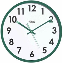 Orium Pendule murale silencieuse verte en plastique