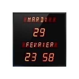 MOINEAU Horloge à calendrier sur secteur en français diodes rouges