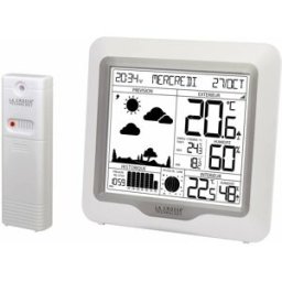 LaCrossTechno Station météo radio-pilotée blanche avec phases de lune