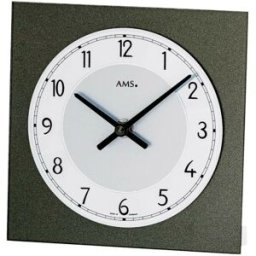 AMS Pendule à poser anthracite moderne en verre couleur : Gris
