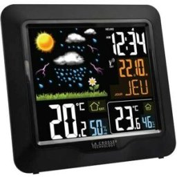 LaCrossTechno Station météo noire radio-pilotée à poser