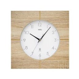 AMS Pendule murale radio-pilotée en bois de Sonoma couleur : Bois de Sonoma