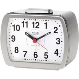 Réveil matin rouge sonnerie sur cloche Bayard Couleur : Argenté