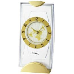 Pendule à poser Seiko en plastique doré
