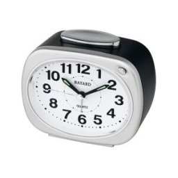 BAYARD Réveil silencieux rectangulaire sonnerie sur cloche couleur : Argenté