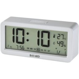 Réveil digital noir Bayard lumière LED double alarme Couleur : Noir