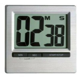 MOINEAU Minuteur digital en aluminium brossé gros chiffres