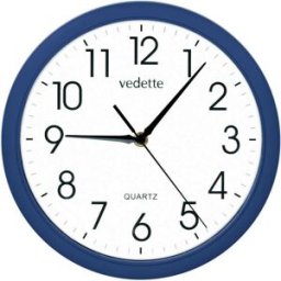 Vedette Pendule murale ronde silencieuse sobre bleue