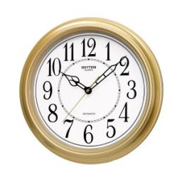 RHYTHM Pendule murale ronde en bois à sonnerie Westminster aiguilles de style couleur : Style noyer