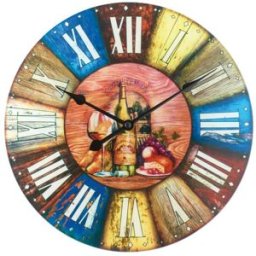 Vedette Pendule murale ronde colorée chiffres romains
