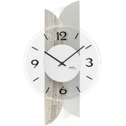 AMS Horloge murale de bureau grise style moderne