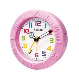 Réveil rose rond pour enfant chiffres colorés Bayard couleur : Vert