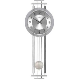 AMS Horloge murale à sonnerie Westminster ou Bim-Bam en métal argenté Couleur : Chromé