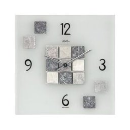 AMS Pendule murale moderne carrée en verre Mosaique