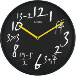 Pendule murale noire silencieuse Bayard