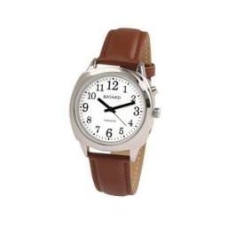 BAYARD Montre parlante boitier métal bracelet marron