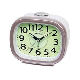 RHYTHM Réveil silencieux style retro avec sonnerie sur cloche blanc couleur : Blanc
