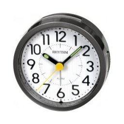 RHYTHM Réveil ultra-silencieux rond sonnerie crescendo couleur : Noir
