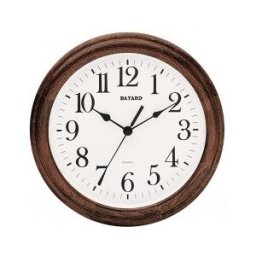 BAYARD Pendule murale entourage bois ronde chiffres arabes