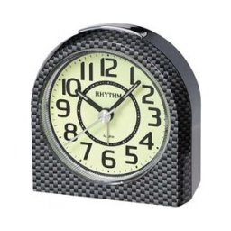 RHYTHM Réveil silencieux style carbone blanc ou noir couleur : Blanc