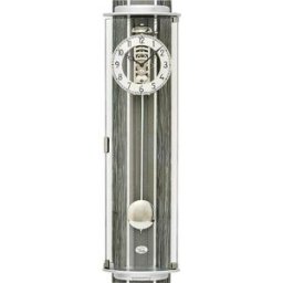 AMS Horloge murale mécanique en bois gris, verre et aluminium matière : Bois naturel