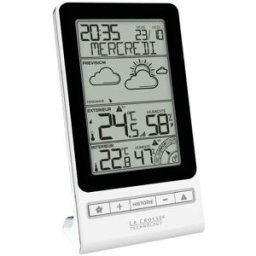 LaCrossTechno Station météo à poser noire et blanche thermomètre