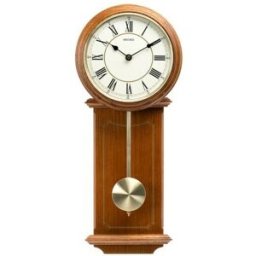 Pendule murale à balancier en bois de chêne Seiko