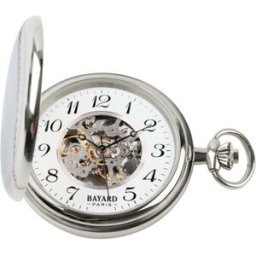 Montre gousset de poche argentée avec clapet Bayard