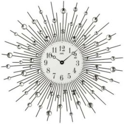 AMS Horloge murale Soleil strass argenté 60 cm
