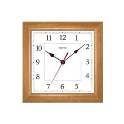 SILVOZ HORBINOR Horloge murale carrée entourage bois teinté miel