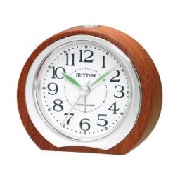 RHYTHM Réveil silencieux façon bois Couleur : Wengé