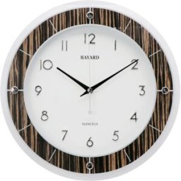 Pendule murale silencieuse Bayard verre biseauté couleur : Wengé