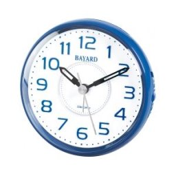 Réveil matin silencieux Bayard rond éclairage bleu couleur : Bleu