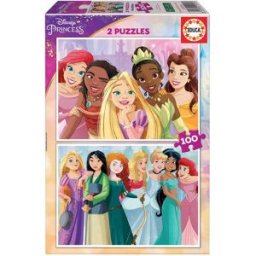 2 Puzzles De 100 Pièces Princesses Disney - Marque Educa Borras