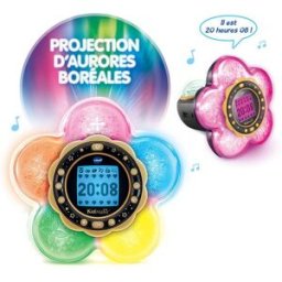 VTech Kidimagic Galaxy Light Violet, Radio-réveil Magique 9 en 1 en forme de fleur