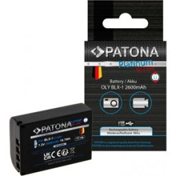PATONA Batterie Platinum avec entrée USB-C Olympus BLX-1