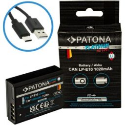 PATONA Batterie Platinum USB-C Input Canon LP-E10