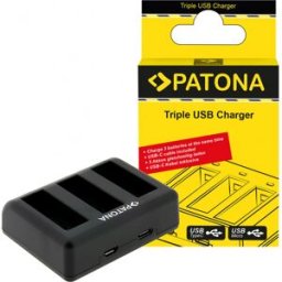 PATONA chargeur triple pour DJI Osmo Action 3/4/5 incl. câble USB-C