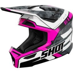 Casque cross FURIOUS FLASH SHOT rose/camo noir/blanc