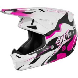 Casque cross SPEED BEAST SHOT blanc/rose/noir
