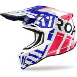 Casque cross STRYCKER BRAVE AIROH bleu/rouge brillant