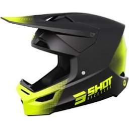 Casque cross Race DRAW SHOT noir neon jaune mat