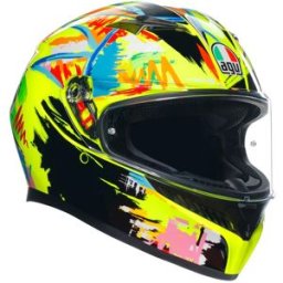 Casque K3 ROSSI WINTER TEST 2019 AGV jaune/multicolore