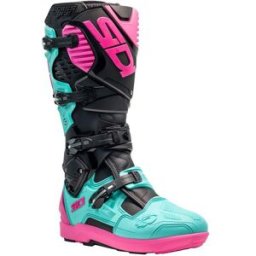 Bottes cross CROSSFIRE 3 SRS SIDI noir/vert menthe/rose unisex