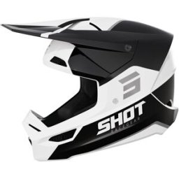 Casque cross FURIOUS BOLT SHOT noir blanc brillant