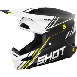 Casque cross RACE SPRINT SHOT noir/blanc/jaune