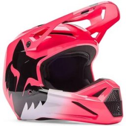Casque cross V1 SHIELD FOX rose/noir/blanc