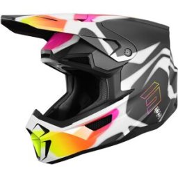 Casque cross LITE DEVIL SHOT noir/blanc/multicolore mate