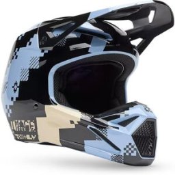 Casque cross V1 DIGI IMAGE FOX bleu/noir/sable