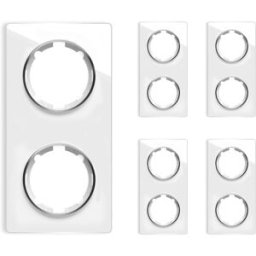 ONEKEYELECTRO Plaque de finition Garda en verre, 2 postes, vertical (pack 2)